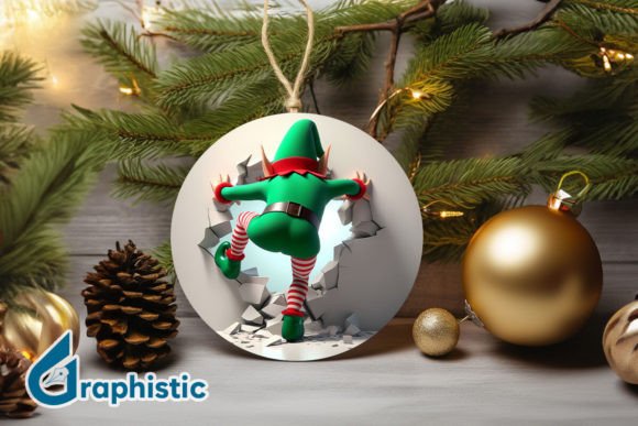 3D Cute ELF Christmas Ornament B 131 for Modern Illustrations