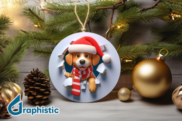 3D Dog Christmas Ornament Front 32 Illustrations Review
