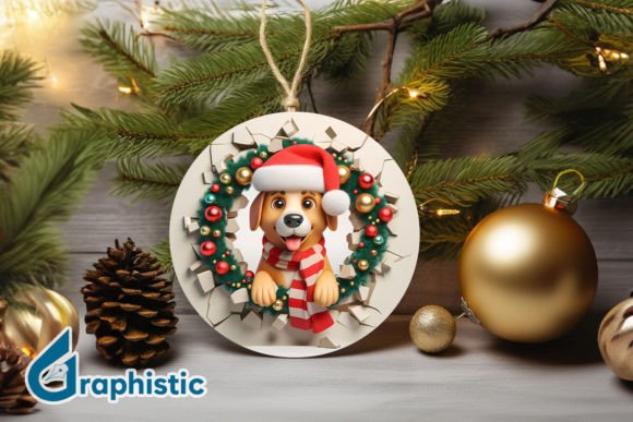 3D Dog Christmas Ornament Front 40: A Designer's Review of Seasonal Illustrations