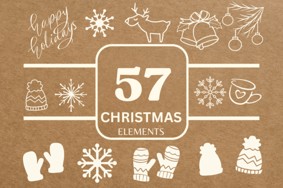 Christmas SVG Bundle, Christmas Elements for Modern Illustrations