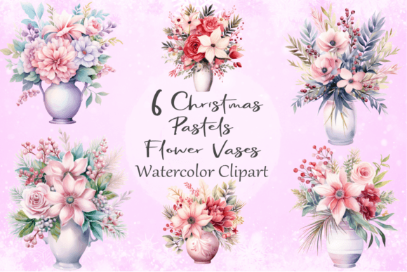 Clipart Christmas Pastel Flower Vase: A Review for Illustrations