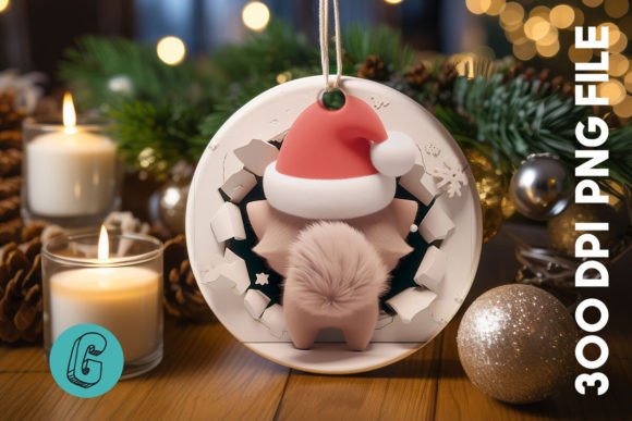 Cute Cat Christmas Ornament Back 01: A Designer's Review of Festive Illustrations