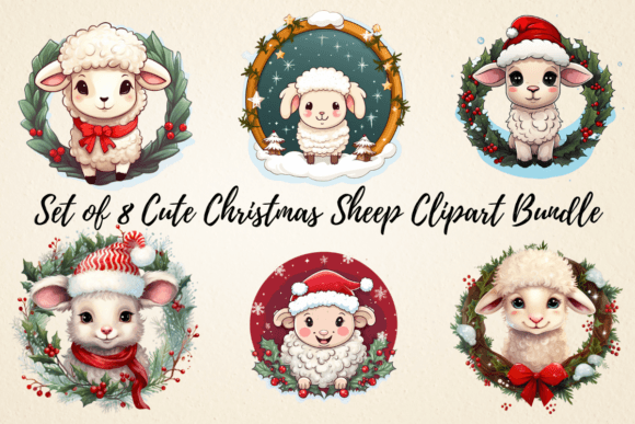 Cute Christmas Sheep Clipart Bundle Review