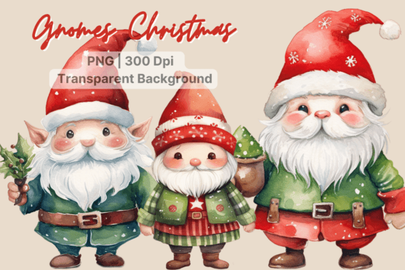 Cute Gnome Christmas Clipart for Illustrations & Crafts