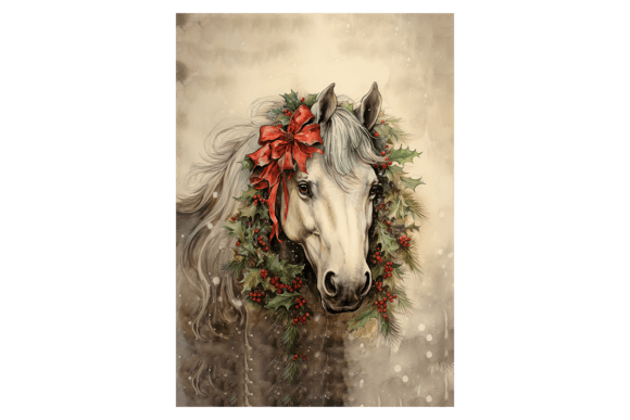 Cute Horse Christmas Card Review for Illustrations