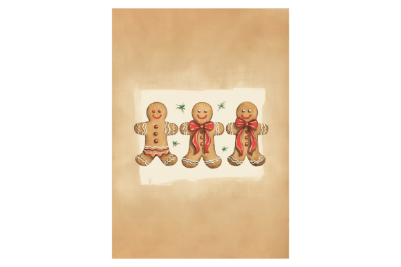 Gingerbread Figures Christmas Card for Commercial Illustrations