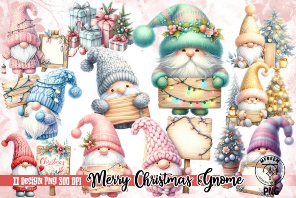 Merry Christmas Gnome Clipart PNG for Brand Illustrations