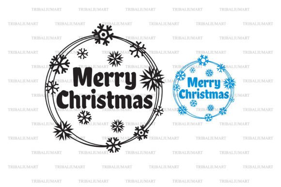 Merry Christmas Snowflake Frame: Premium Illustrations for Crafters