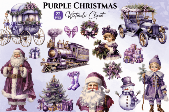 Purple Christmas Watercolor Clipart Png: A Seller's Review of Seasonal Illustrations