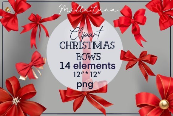 Red Christmas Bow, Red Bow PNG, and Bow PNG for Illustrations