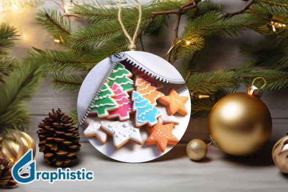 Unzipped 3D Christmas Ornament PNG 01 for Illustrations