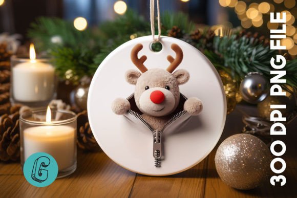 Unzipped Christmas Ornament PNG 04 for Modern Illustrations