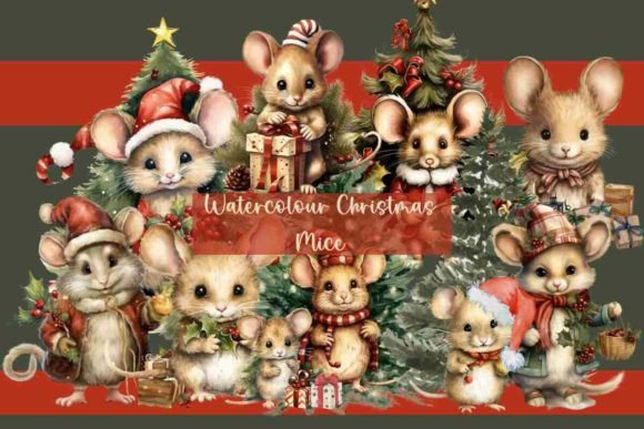 Watercolour Christmas Mice, Christmas: A Seller's Review of Festive Illustrations